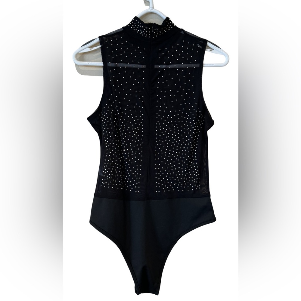 Sheer Rhinestone Sparkle Bodysuit - Picture 3 of 3